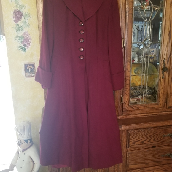 1950's Vintage Burgundy Swing Coat - Picture 7 of 7